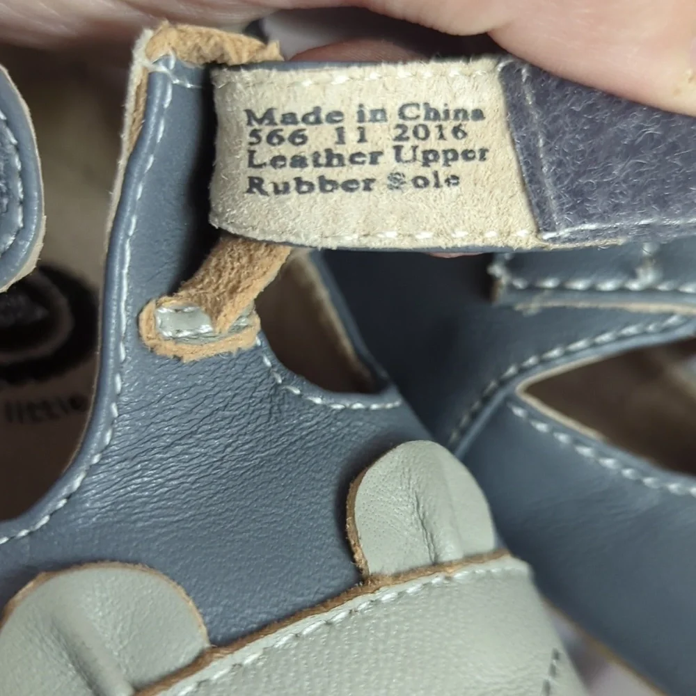 Rare Like New Lucie And Luca Crib Stretch Leather Gray Mouse Kids Shoes